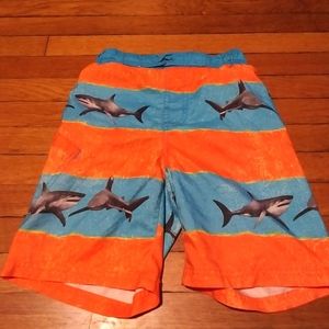 Boys Shark Swim Trunks Size 8 Medium